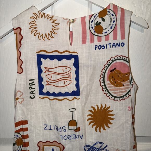 Paper Heart Women’s Dress Size XS Italian Print Linen Blend Mini Short - Picture 5 of 5